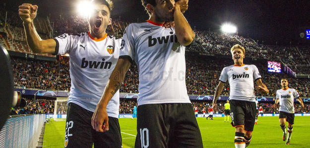 El Valencia celebrando un gol
