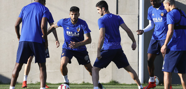 El Valencia entrenando