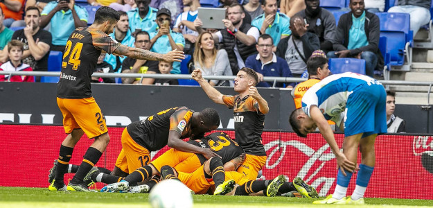 El Valencia celebrando un gol