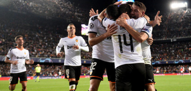 El Valencia celebrando un gol