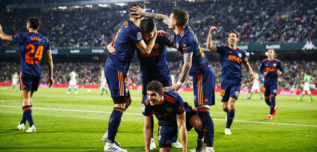 El Valencia celebrando un gol