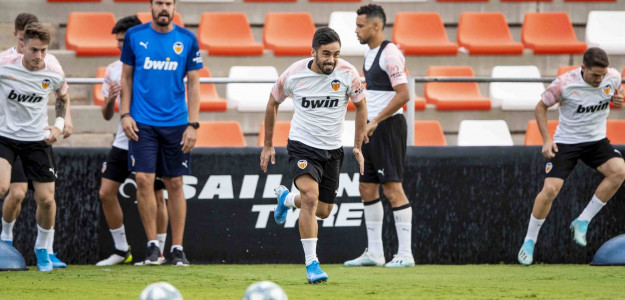 El Valencia entrenando