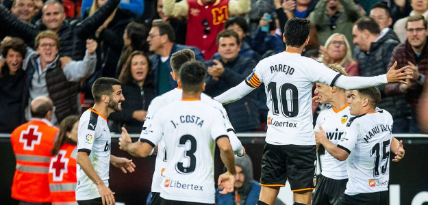 El Valencia celebrando un gol