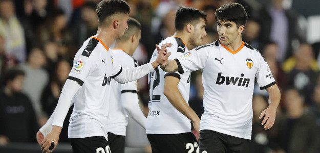 El Valencia celebrando un gol