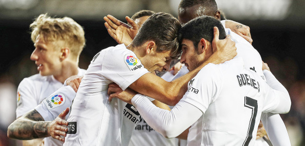 El Valencia celebrando un gol