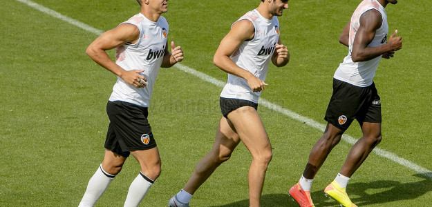 El Valencia entrenando