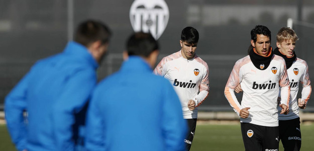 El Valencia entrenando