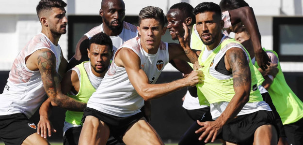 El Valencia entrenando