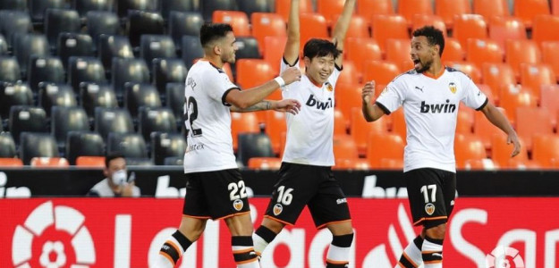 El Valencia celebrando un gol