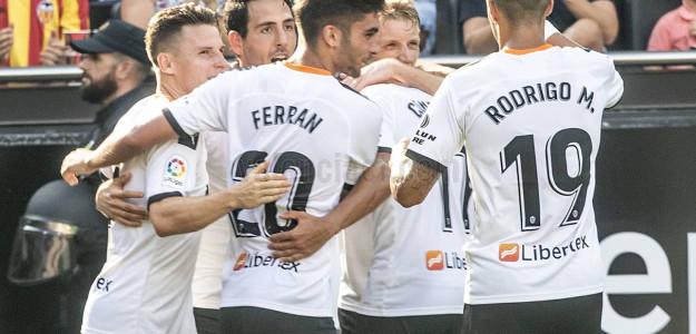 El Valencia celebrando un gol