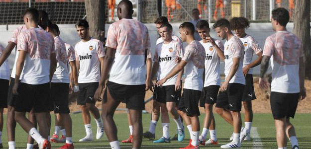 El Valencia entrenando