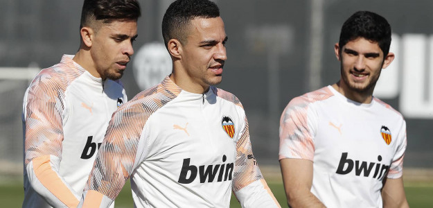 El Valencia entrenando