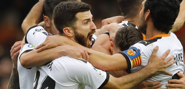El Valencia celebrando un gol