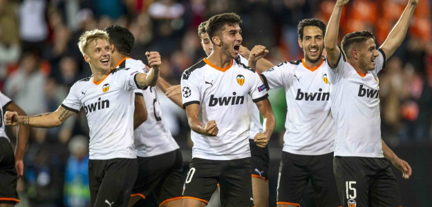 El Valencia celebrando un gol