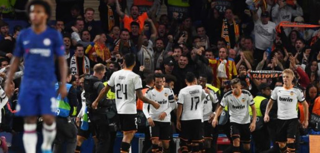 El Valencia celebrando un gol