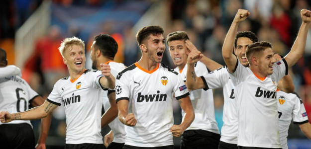El Valencia celebrando un gol