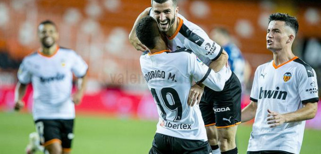 El Valencia celebrando un gol