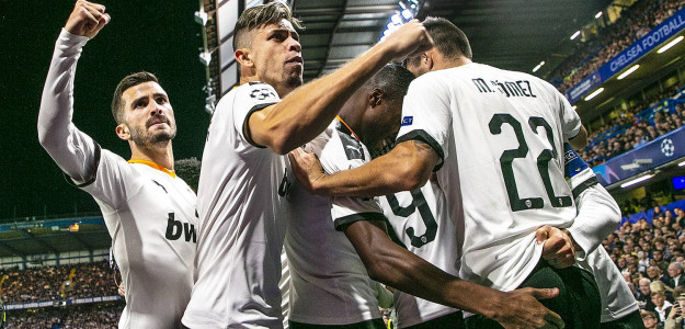 El Valencia celebrando un gol
