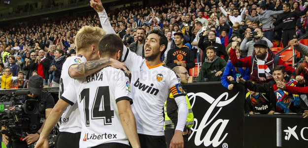El Valencia celebrando un gol