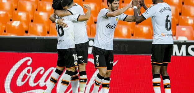 El Valencia celebrando un gol