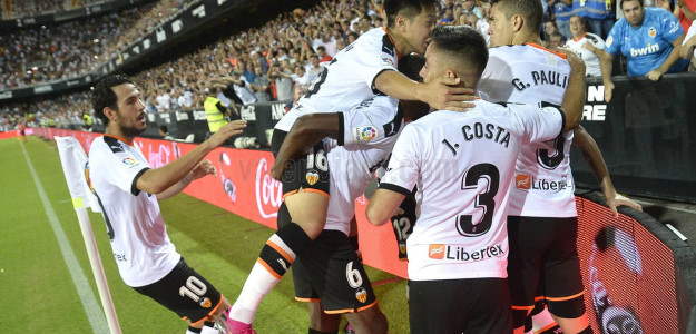 El Valencia celebrando un gol