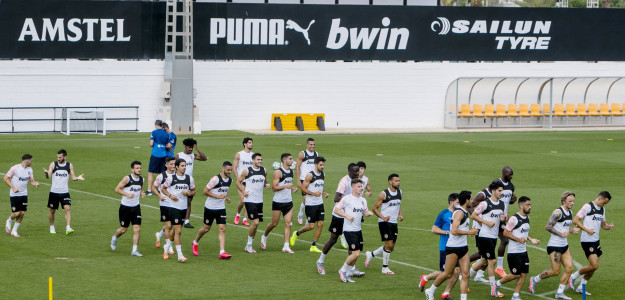 El Valencia entrenando