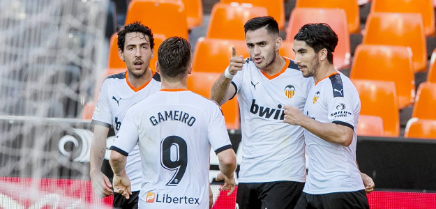 El Valencia celebrando un gol