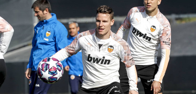 El Valencia entrenando