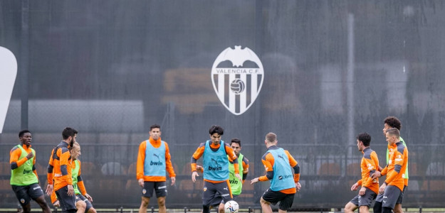 El Valencia entrenando