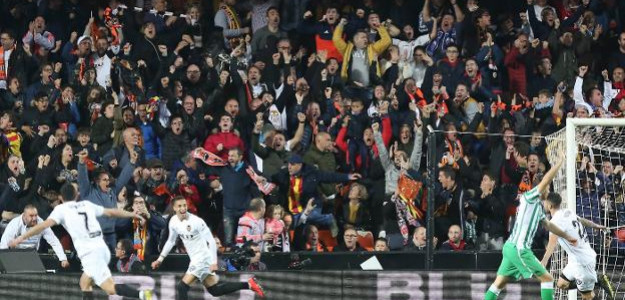 El Valencia celebra un gol 