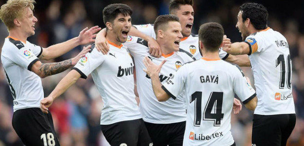 El Valencia celebrando un gol