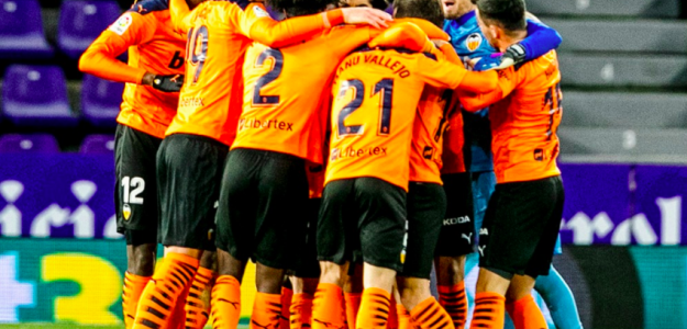 El Valencia celebra un gol 