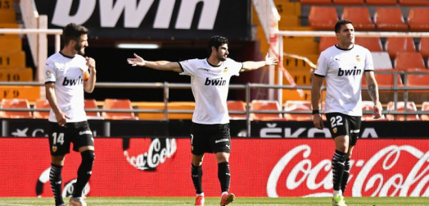 El Valencia celebra un gol 
