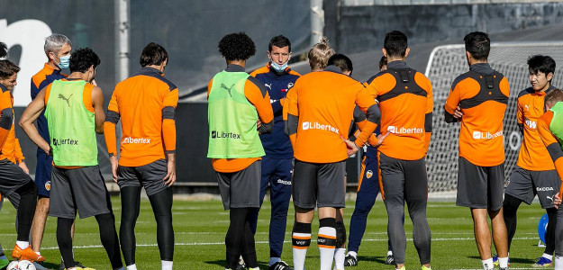 El Valencia entrenando
