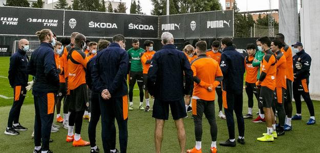 El Valencia entrenando