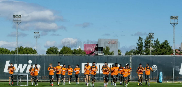 El Valencia entrenando