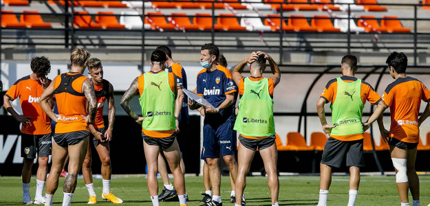 El Valencia entrenando