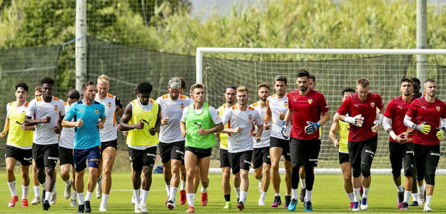 El Valencia entrenando