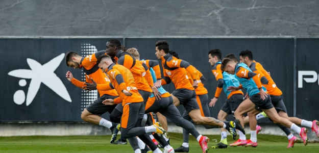 El Valencia entrenando