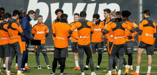 El Valencia entrenando