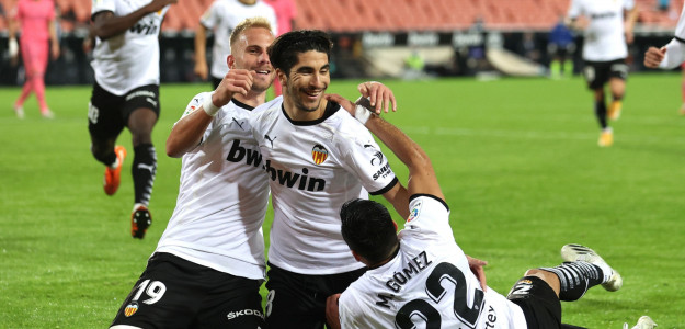 El Valencia celebrando un gol