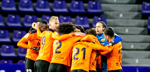 El Valencia celebrando un gol