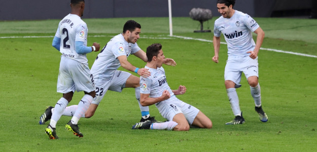 El Valencia celebrando un gol
