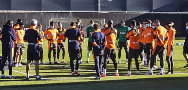 El Valencia entrenando