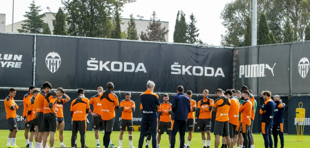 El Valencia entrenando