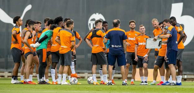 El Valencia entrenando