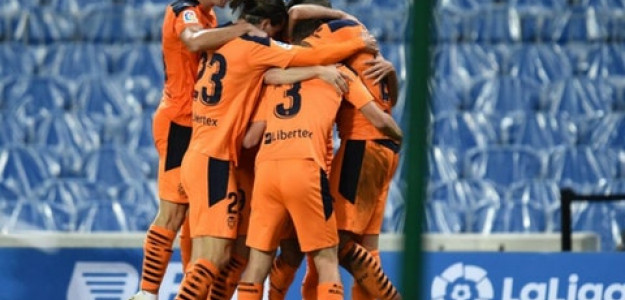 El Valencia celebra un gol 