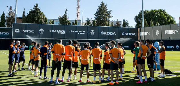 El Valencia entrenando