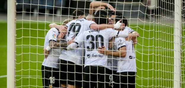 El Valencia celebrando un gol