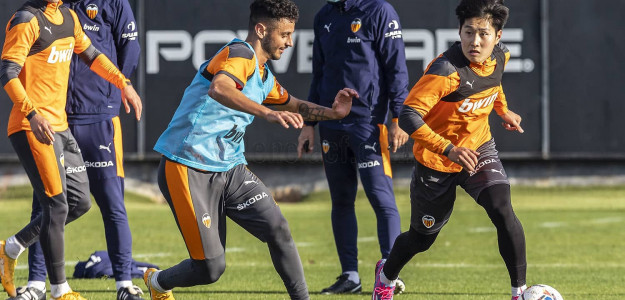 El Valencia entrenando